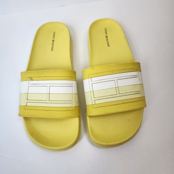 Tommy Hilfiger Women's Deqlin Yellow Slides Size 8M - Picture 1 of 10